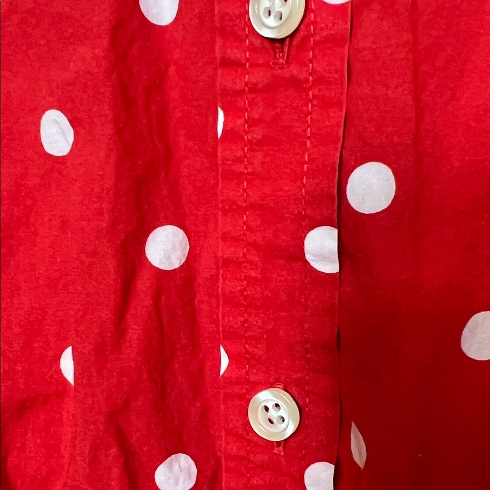 Red Polka Dot Button-Up Shirt Tambolts 100% cotton - Picture 5 of 8